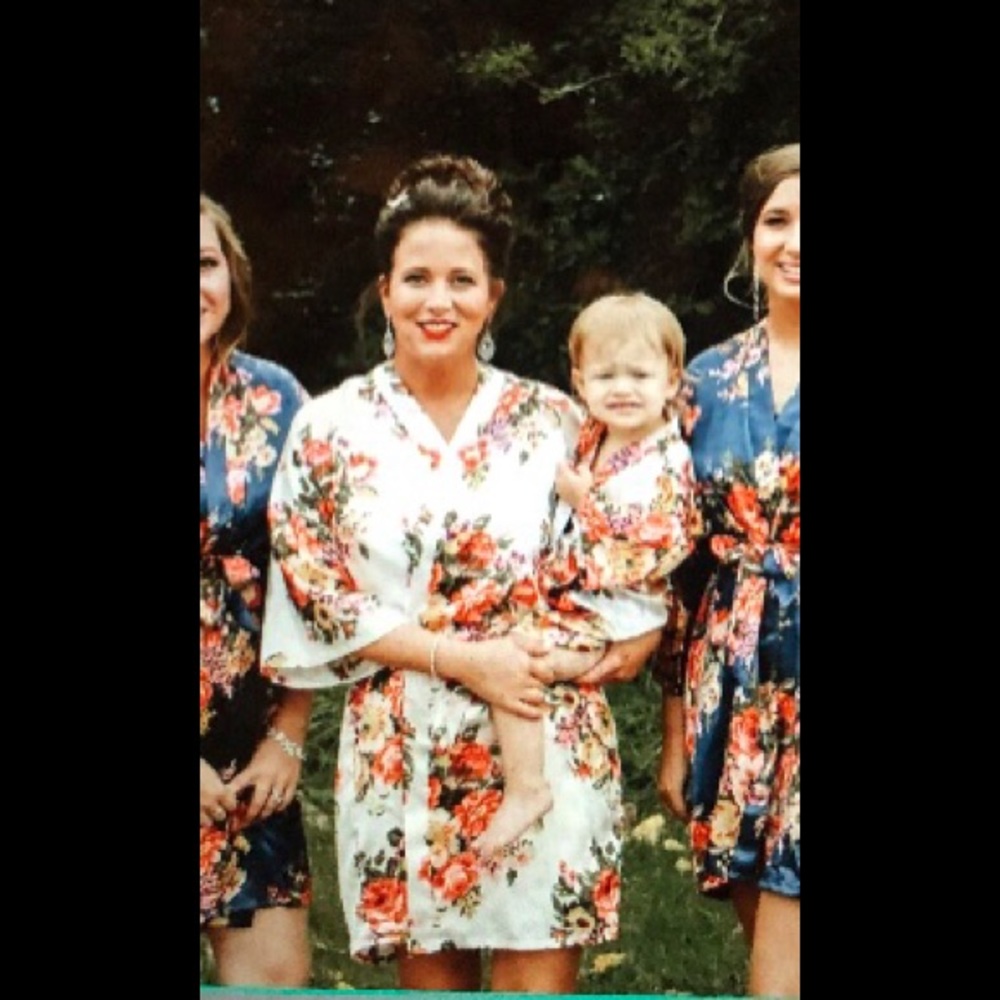 Matching floral robes 1 adult 1 small child